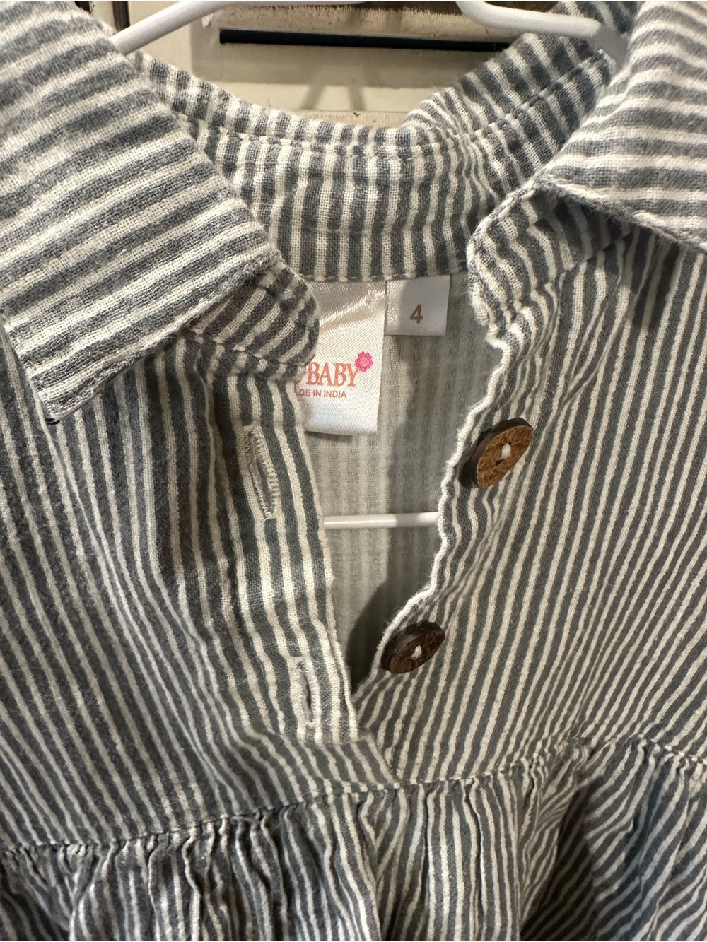 Yo Baby 4 chambray stripe collared dress
